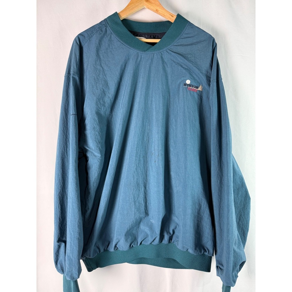 Vintage Wyndham Classic Pullover Windbreaker‎ Jacket Golf Teal Mens Large